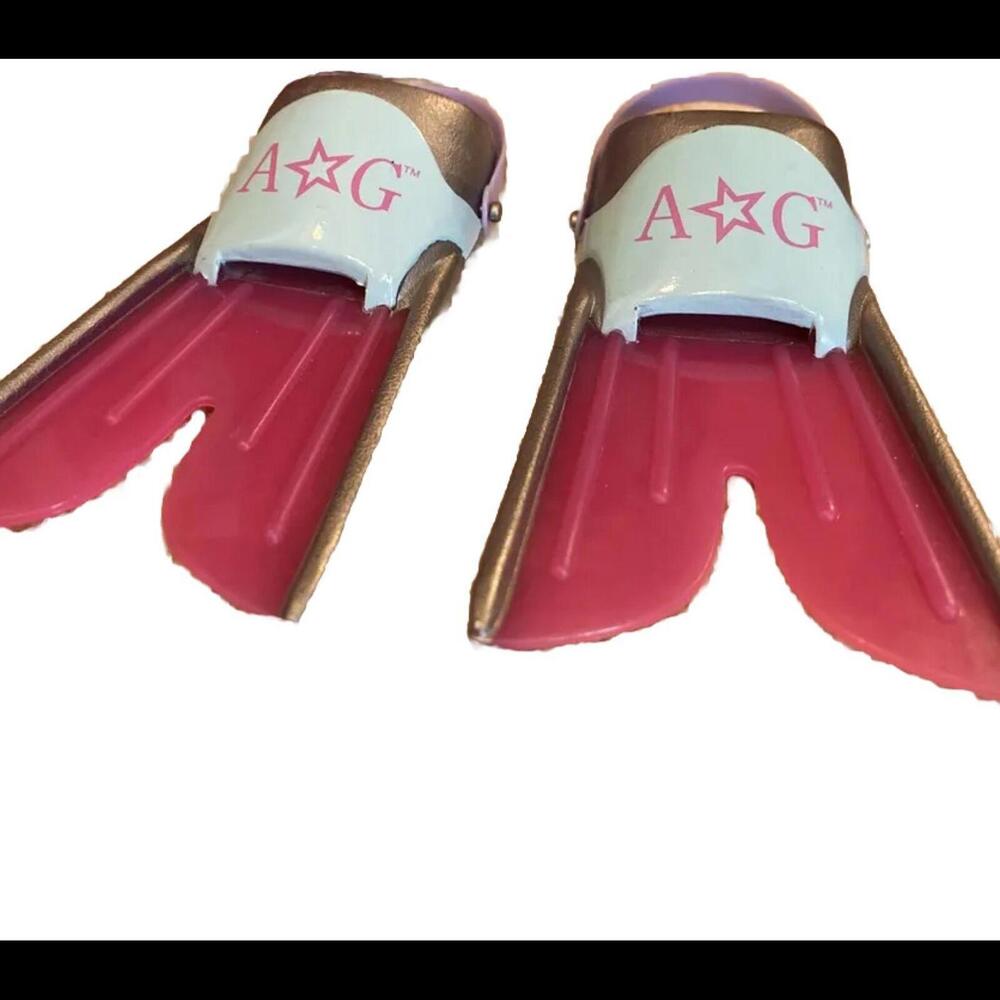 ❤️❤️❤️American Girl 18" Doll Swim Fins Flippers Pink Blue Silver